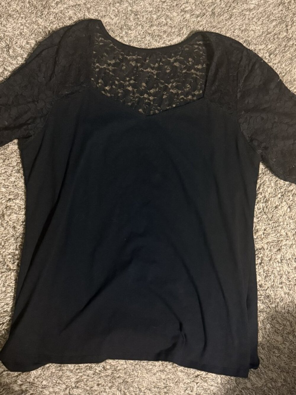 V-Neck Lace-Up Lace Sleeve Top Torrid Size 3